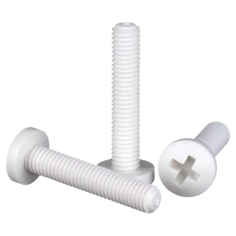 [Australia - AusPower] - Polypropylene (PP) Metric Cross Phillips Pan Head Screw Assortment Kit - M3 M4 M5 Plastic Fasteners w/Nuts, Washers, 470Pcs in Plastic Case (Non-Conductive, Lightweight) White M3-M5 