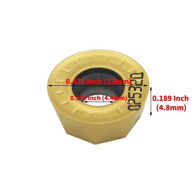 [Australia - AusPower] - 10pcs Carbide Milling Insert RPMT1204 ? R6?Round,CNC Milling Machine Indexable Milling Insert,Tungsten Steel Surface Golden Coating, Very Suitable for Processing Steel and Stainless Steel. RPMT1204M-C DP 