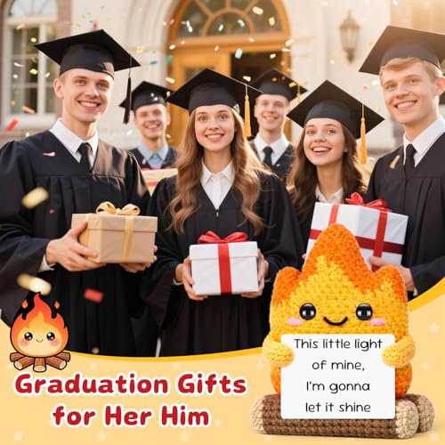 Inspirational Crochet Campfire Gifts for Women Men,Back to School Supplies Gifts for Kids Boys Girls, Christians Religious Affirmation Cheer Up Friendship Gift Shine