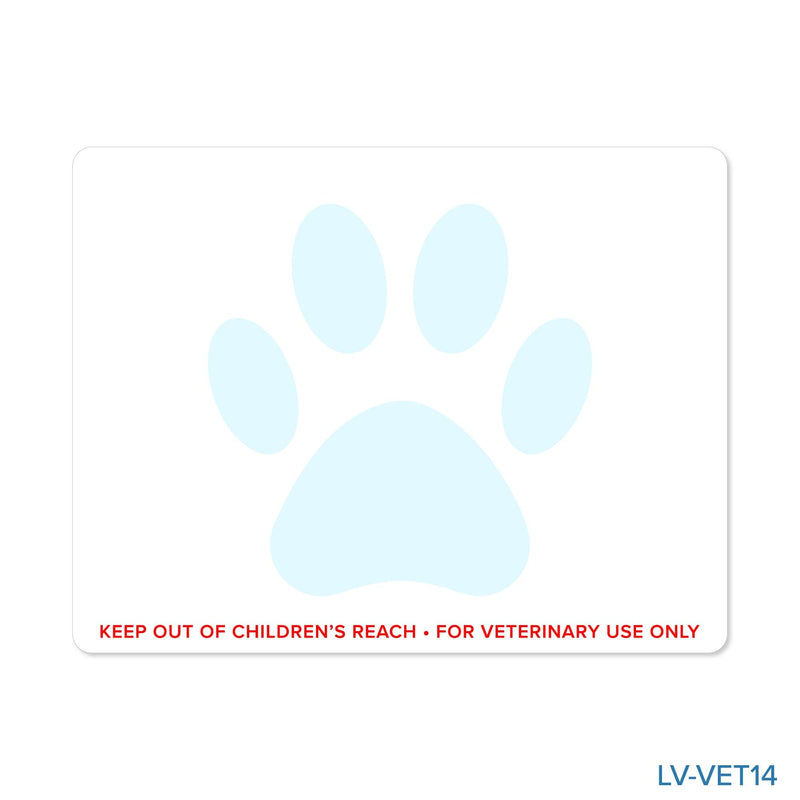Veterinary Prescription Labels with Paw Print & Warning - 2-1/8" x 2-3/4" | Compatible with Dymo 450 LabelWriters and Earlier Models - “Keep Out of Children's Reach” - Warning, Caution