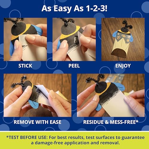 Glue Dots clear double-sided removable adhesive dots, 1/2-inch, 3 rolls with 600 total dots