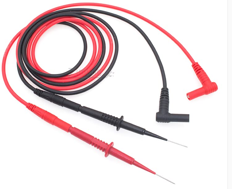 [Australia - AusPower] - Digital Multimeter Test Lead 2PCS 1.2 m /47 inch 14 AWG Male Right Angle to Male Straight 4mm Banana Plug Connectors Meter Leads for Multimeter, Voltmeter, Clamp Meter Silicone Wires Adapter 
