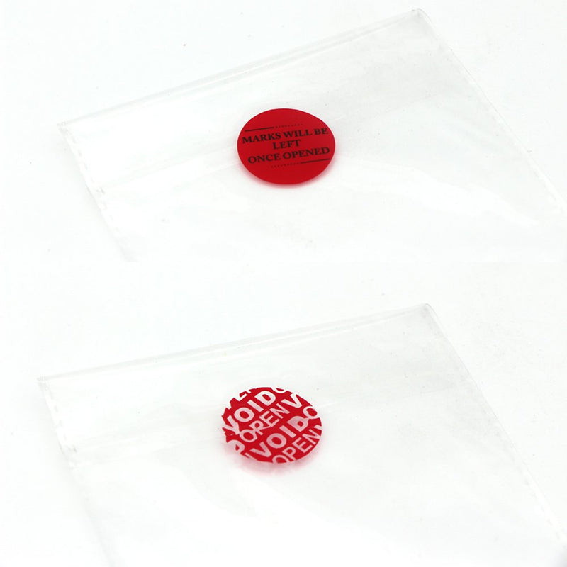 Solitary Walker 200Pcs Tamper Evident Security Void Stickers Diameter 1 inch Round Red Complete Transfer Tamper Proof Labels Safety Torn up Invalid Seals Tape