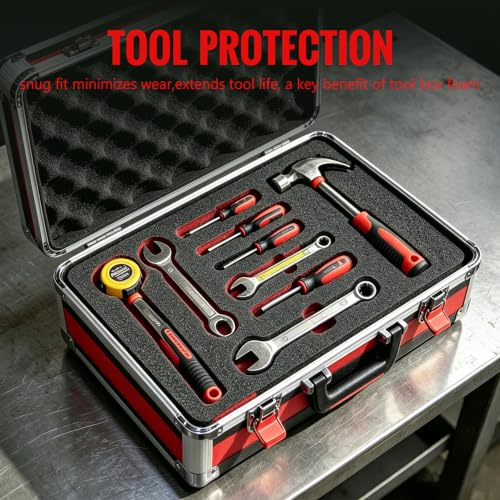 UroLrHi 7-pack tool box foam inserts, 14 x 12 x 1 inch, black protective organizer padding