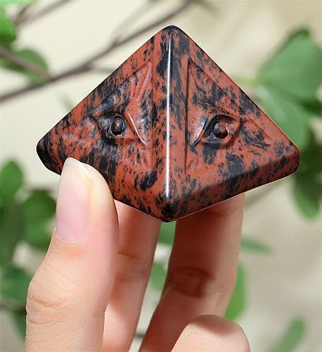 YATOJUZI Red Obsidian Evil Eye Positive Energy Natural Stones and Healing Crystals Handmade for Meditation Reiki Lucky Gifts 1PCS B-red Obsidian 4cm