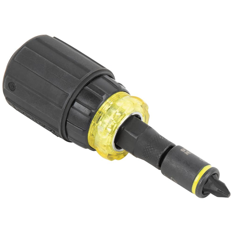 [Australia - AusPower] - Klein Tools 32561HDRT KNECT 7-in-1 Ratcheting Screwdriver, Impact Rated, Stubby with Phillips, Slotted Bits, 3 Nut Drivers, Adapter, 7-Piece 