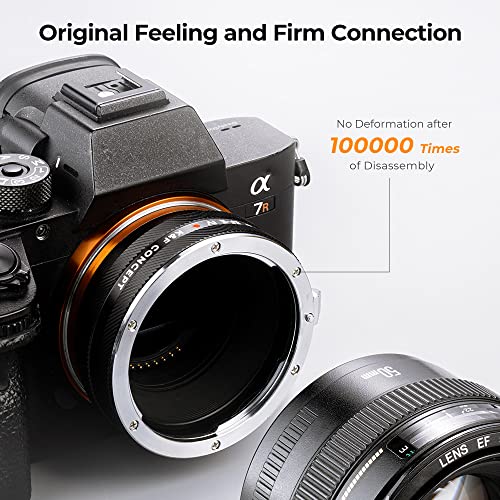 K&F CONCEPT EOS-NEX Lens Mount Adapter Pro, Manual (EF/EF-S) Lens Adapter Compatible with Sony E Mount Camera Body