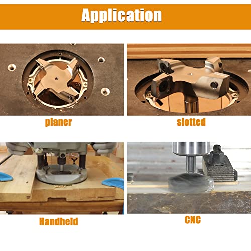 ROOCBIT CNC spoilboard surfacing router bit with 1/2-inch shank, 3-inch cutting diameter, and carbide inserts
