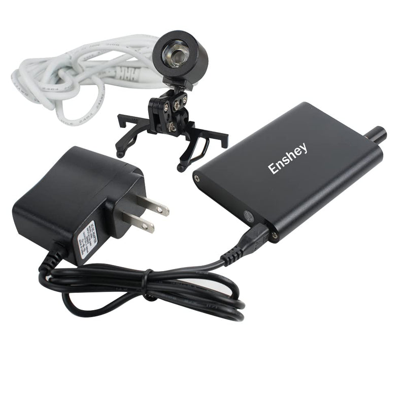 [Australia - AusPower] - Dental Headlight, Portable LED Headlamp Surgical Medical Head Light Lamp, High Brightness Dentist Light with Rechargeable Battery Universal Clamp for Loupes Glasses (Black) 