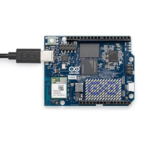 Arduino UNO Q 4GB [ABX00173] Hybrid Board, Qualcomm Dragonwing QRB2210 Microprocessor (MPU) & STM32U585 Microcontroller (MCU), AI Vision, Voice, IoT, Robotics, Linux Debian OS, Wi-Fi 5, USB-C 4.0 GB 32.0 GB