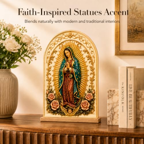 Our Lady of Guadalupe Statue Acrylic Decor Religious with Stand Our Lady of Guadalupe