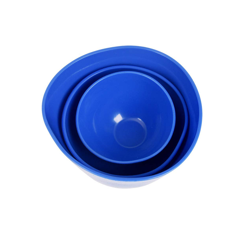 [Australia - AusPower] - 4Pcs One Set Silicone Flexible Rubber Impression Mixed Alginate Bowl Dental Mixing Bowls Blue 