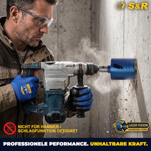 S&R Diamond Core Bit 68mm SDS-plus Can Drill Bit for Concrete, Solid Brick, Hollow Brick, Masonry, Sand-lime Brick, Poroton and Natural Stone, Dry Drill Bit for Sockets Ø 68 mm | L: 90mm