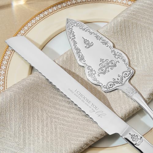 AW BRIDAL Wedding Cake Knife And Server Set, Vintage Cake Cutting Set for Wedding, Personalized Cake Cutter Wedding Gift Bridal Shower Gift Anniversary Engagement Gift For Couple