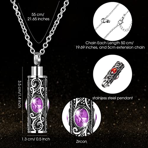 Hicarer 5 Pcs Urn Necklace for Ashes Cremation Jewelry with Fill Kit