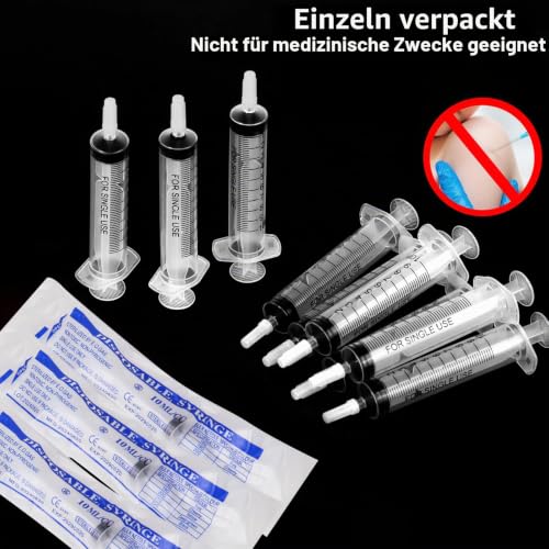 Pack of 24 Syringes 10 ml Syringe 10 ml with Cap Disposable Syringes Without Needle | Sterile Dispensing Syringe Disposable Syringes 10ml for Plant Watering Small Pet Feeding Scientific Lab