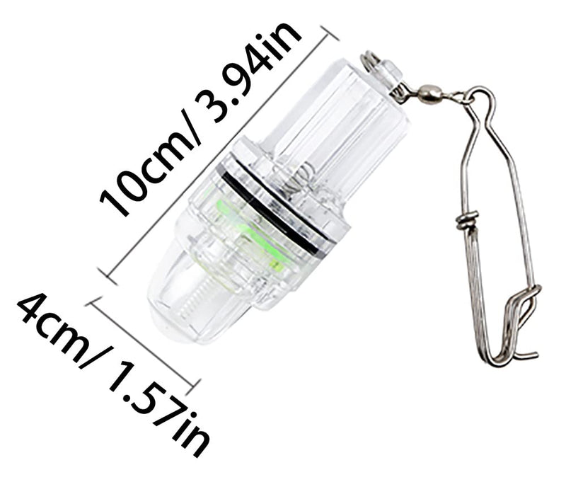Fishing Lure Light Deep Drop Light 4.3" LED Fishing Light Underwater Flashing Strobe Lamp 2,100 ft Water-Triggered Design Fish Attracting Lamp for Swordfish Tilefish Halibut Tuna Grouper Green 6 Pack