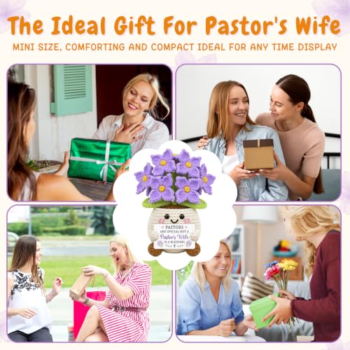 Pastor's Wife Appreciation Gifts, Cute Crochet Doll Hydrangea Potted Plant Pastor's Wife