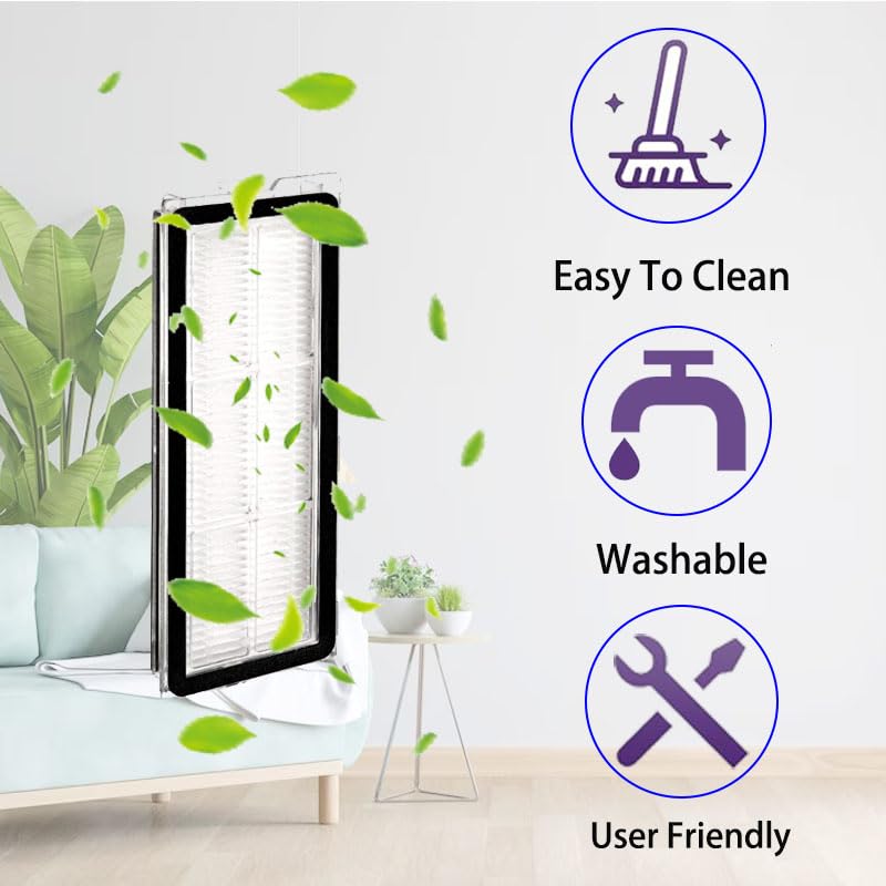 [Australia - AusPower] - Accessories Replacement Kit Compatible With Roborock QV 35A 35S Robot Vacuum Cleaner,2 Main Brush Roller,4 Hepa Filters,4 Mop Pads,6 Side Brushes,4 Dust Bags,2 Tool 
