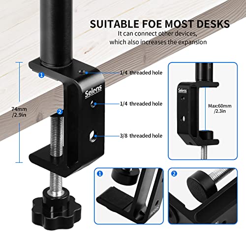 Selens Tabletop Camera Desk Mount Stand, 9.4"-18.5" with 1/4" Ball Head