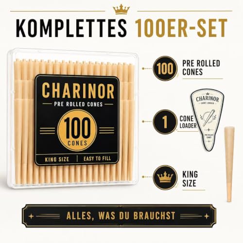 100 Pre-Twisted Sleeves XXL - Conical Cones Unbleached, Pre Rolled / 110 mm Pre-Rolled Longpapers/Papers with 26 mm Filter Tip 110mm Unbleached-100