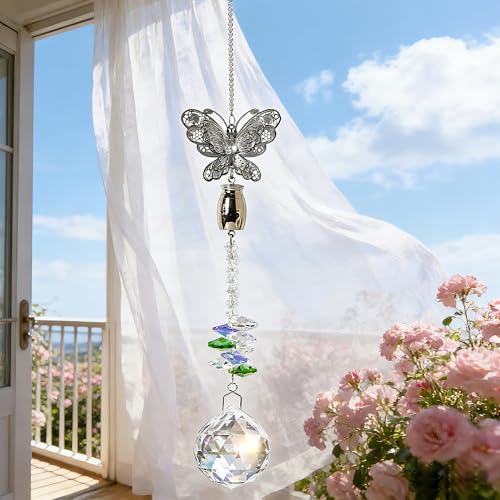 Butterfly Crystal Catcher Mini Urn for Ashes Keepsake Suncatcher with Small Cremation Holder,Hanging Memorial Decor mini urn,1.2 Inches Tiny urn for Human or Pet Ashes Sharing Memorial Urn