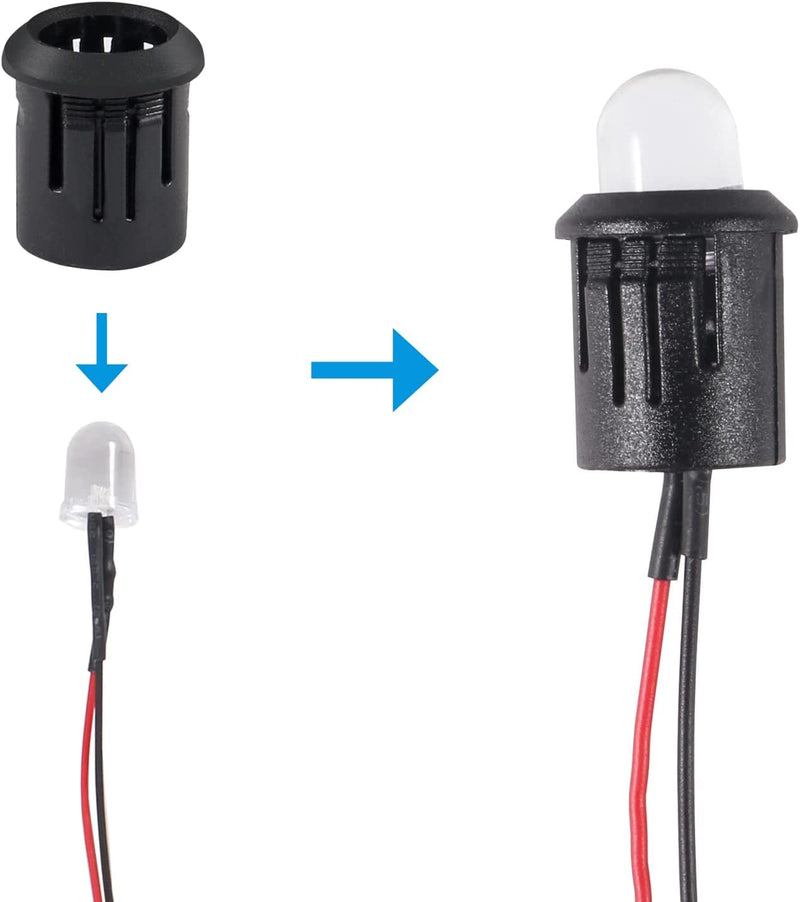[Australia - AusPower] - 26pcs/Set DC 12V LED Diodes 10mm LED Light Lamp Bulb Prewired Emitting Diodes with Holder, Battery Clip and Switch for DIY Home Decoration (Yellow) Yellow 