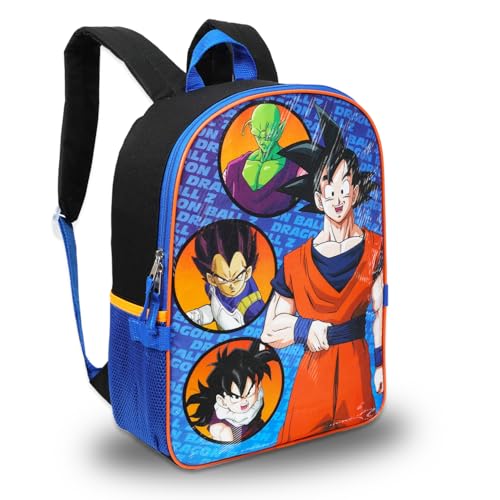 TOEI Animation Dragon Ball Z Backpack with Lunch Box - Bundle with 16" Backpack, Lunch Bag, Water Bottle, Stickers, More | Dragon Ball School Backpack Kids