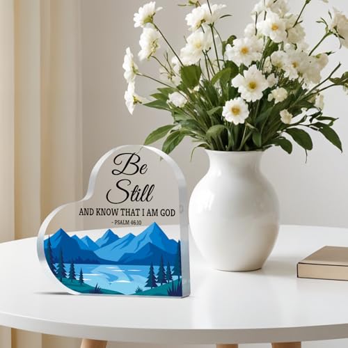 Christian Gifts for Women Men Faith Bible Verse Desk Decorative Sign Religious Gifts Encouragement Gift Catholic Birthdays Easter Christmas Thanksgiving Gift for Moms Sisters Friends Christian Decor Bible Verse Desk Sign