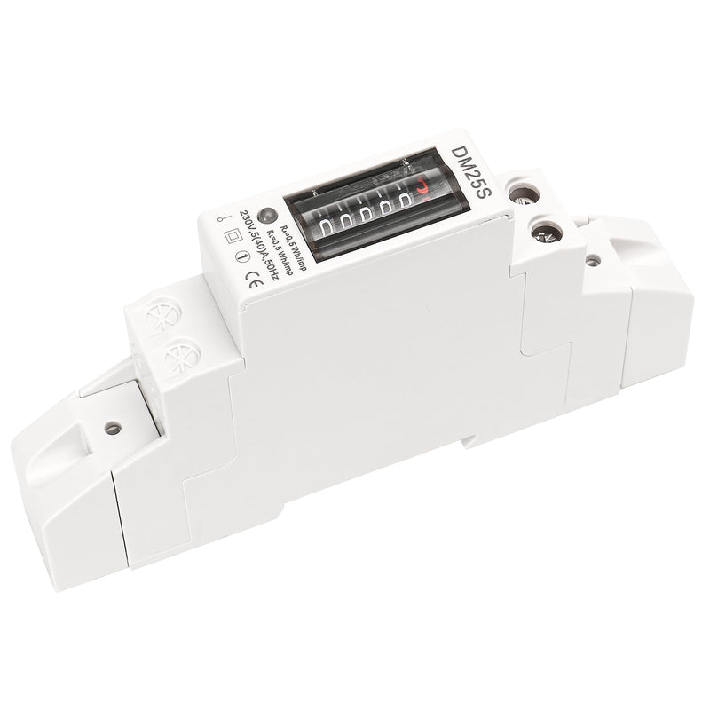 [Australia - AusPower] - Baomain Single Phase Two Wires Energy Meter 5(40) A 230V 50Hz One Module Kwh Meter DIN-Rail Mount (Counter Display / DM25S, 220VAC) 