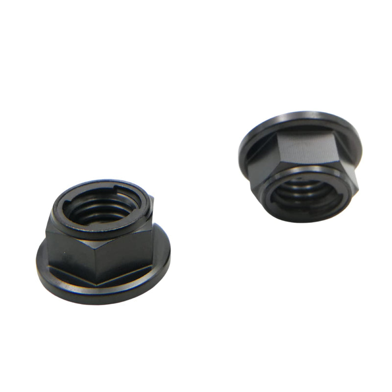 [Australia - AusPower] - RISON Titanium Nut Titanium Flange Full Metal Lock nut M8 Titanium Sprocket Nut Black 6AL4V Titanium Flange Lock Nut Pack of 5 