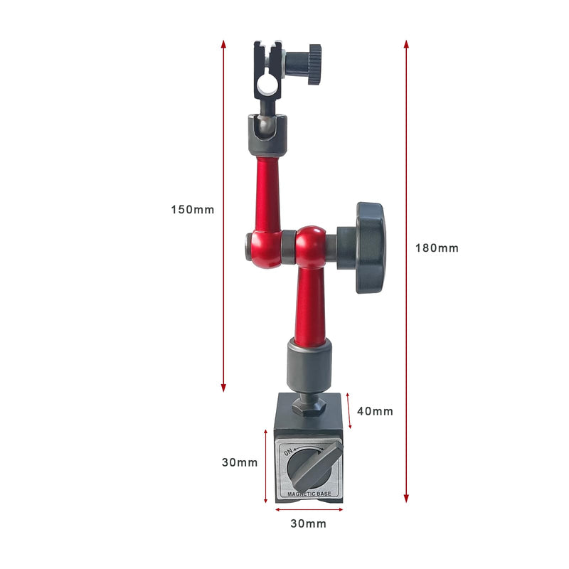 [Australia - AusPower] - Tools Precision Dial Indicator Accuracy, 0.01mm, with Magnetic Base 150MM,1 Set Dial Indicator + Magnetic Base 150MM 1 SET 