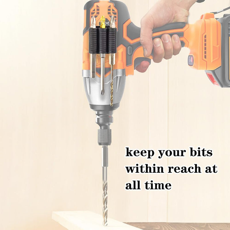 [Australia - AusPower] - Saipor 3-Piece Universal Bit Holder for Cordless Impact Wrench and Cordless Drill, Bit Holder 3M Adhesive for Attaching to Impact Wrench, Holds 6 Drills on the Side of Your Hammer Drill 