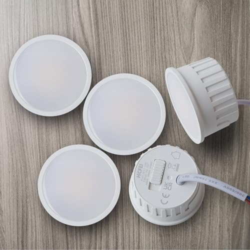 HCFEI LED Module Ultra Flat Diameter 50 x 24 mm for Recessed Spotlights, 5 W, 450 lm, 110° 230 V, Warm White, Natural White, Cool White, Replaces GU10 MR16 Bulbs, Dimmable, Flicker-Free IP44