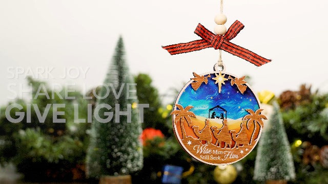 HEXMOZ Nativity Scene Ornaments - Catholic Religious Gifts for Women, Men Nativity 2