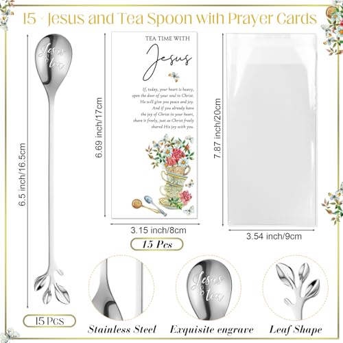Qinyoung 15 Sets Christian Tea Party Favors for Women,Silver Silver