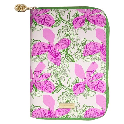 Lilly Pulitzer Travel Jewelry Case Organizer, Jewelry Roll for Women with Zipper, Cute Jewelry Organizer Holds Necklaces, Earrings, Bracelets (Sunset Shadows Home)