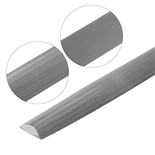uxcell 12-inch high carbon steel half round file with double cut teeth and rubber grip handle