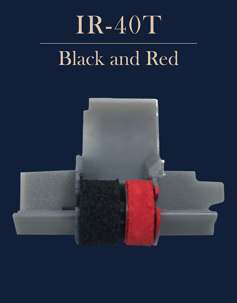 [Australia - AusPower] - IR-40T Ink Roller, Black and Red Compatible with Canon P23-DH V Calculator, Casio HR-100TM, HR-150TM (3 Pack) 
