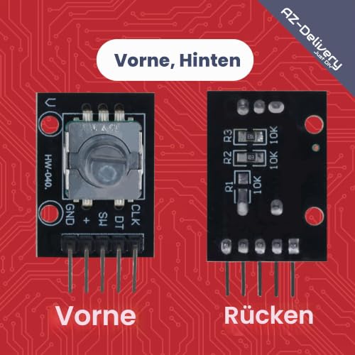 AZDelivery 3 x KY-040 Rotary Encoder, Rotary Encoder, Module Compatible with Arduino, Includes E-Book!