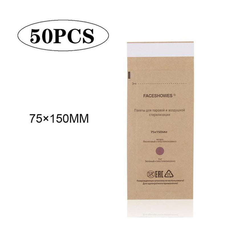 [Australia - AusPower] - Sterilisation Bags, Disposable Sterilisation Bags, Self-Sealing Sterilisation Bag, for Cosmetics and Nail Tools, 75 x 150 mm (Pack of 50) 