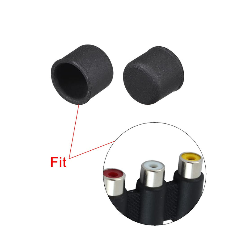 [Australia - AusPower] - uxcell Silicone RCA Port Anti-Dust Stopper Cap Cover Black 20pcs 