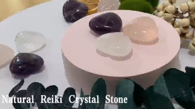 QINJIEJIE 3 PCS 1.2" Large Heart Crystal Amethyst Obsidian Tigers Eye Stone YD - 1.2" Large -3PCS