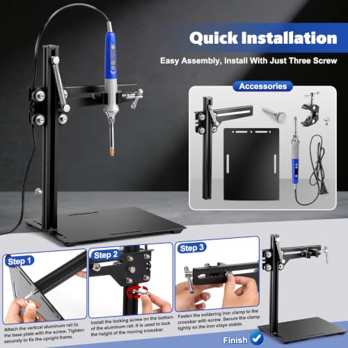 Sulataya vertical heat set insert tool with 80W soldering iron for 3D printing