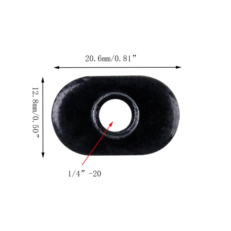 [Australia - AusPower] - 25 Packs 1/4"-20 Threaded Centered Slide in Economy T Nuts, Applicable to T Track Accessories Hardware Nuts for Aluminum Extrusion Profile Rail or Base Aluminum Extrusion (Black) 