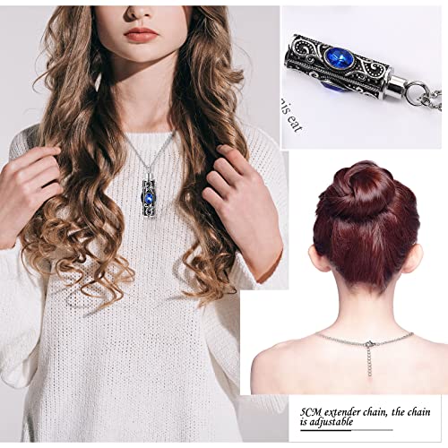 Fumete 5 Pcs Urn Necklaces for Ashes Cremation Keepsake Dark Blue