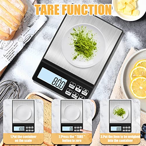 Rechargeable Digital Kitchen Scale, [5kg/0.1g] Diyife Food Scale, High Precision Digital Scale with LCD Display, Tare, PCS Counting, Stainless Steel Platform for Food, Jewelry, Medicine 5kg