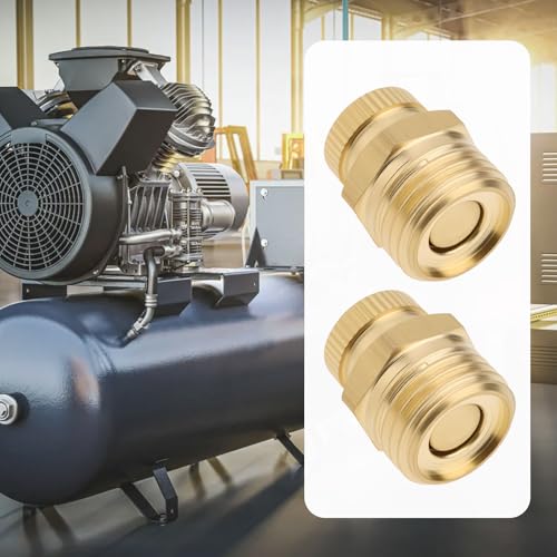 Create idea 2pcs PT1/4" Male Thread Air Compressor Drain Valve 12.5mm Thread Brass 1/4"
