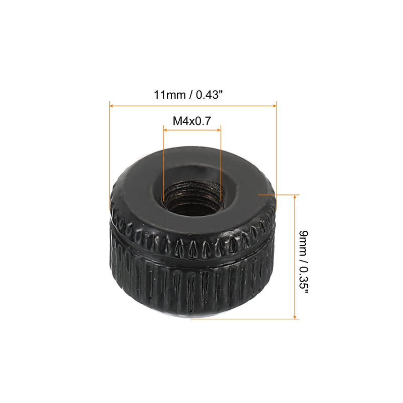 [Australia - AusPower] - PATIKIL M4x0.7 Cap Nut, 25 Pack Acorn Nut Screw Knob Cap Insert Bolt Cover Female Thread Knurled Decorative Hardware Fittings Light Fixtures Black M4x11x9 