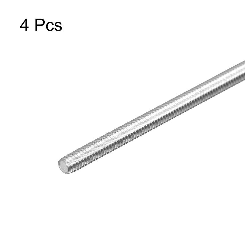 MECCANIXITY Fully Threaded Rod M4 x 300mm 0.7mm Thread Pitch 304 Stainless Steel Right Hand Threaded Rods Bar Studs 4 Pack